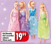 Girl Beauty Doll Assorted Colours 28cm-Each