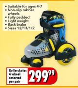 Rollerskates 4 Wheel Assorted-Per Pair