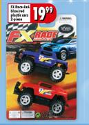 FX Race 4x4 Blue/Red Plastic Cars-2-Piece
