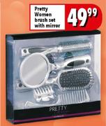 Pretty Women Brush Set With Mirror