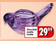 Glass Bird Candle Holder