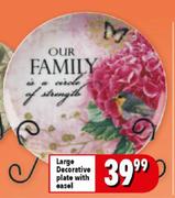 Large Decorative Plate With Easel