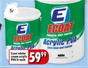 Ecoat White/Cream Acrylic PVA-5ltr Each