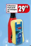 Q Premium Triple Pack Car Shampoo Kit