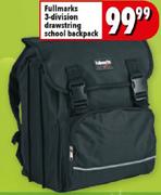 Fullmarks 3 Division Drawstring School Backpack
