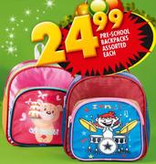 Pre-School Backpacks Assorted-Each