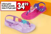 Infant Girls Fashion Sandals Size 4-9-Per Pair