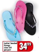 Ladies Beaded Thongs Sizes 3-8-Per Pair