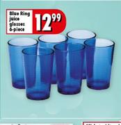Blue Ring Juice Glasses-6-Piece