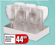 Wine/Flute Glasses-6-Piece