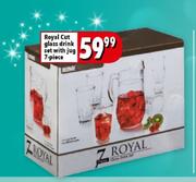 Royal Cut Glass Drink Set With Jug-7-Piece