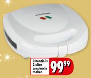Essentials 2 Slice Sanwich Maker