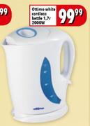 Ottimo White Cordless Kettle 1.7L 2000W