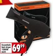 Essentials Hair Dryer 1200W