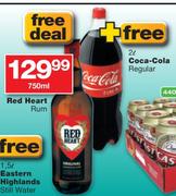 Red Heart Rum-750ml + Free 2L Coca-Cola Regular