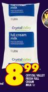 Crystal Valley Fresh Full Cream Milk-1Ltr