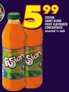 Fusion Dairy Blend Fruit Flavoured Concentrate-1Ltr Each