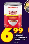 Ritebrand Baked Beans In Tomato Sauce-410g