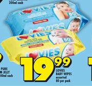 Lovies Baby Wipes 80-Per Pack
