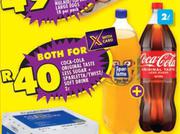 Coca-Cola Original Taste Less Sugar + Sparletta/Twist Soft Drink 2Ltr-For Both