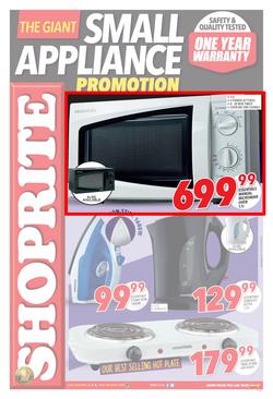 Shoprite Eastern Cape : Small Appliance Promotion (20 May - 02 Jun 2019), page 1