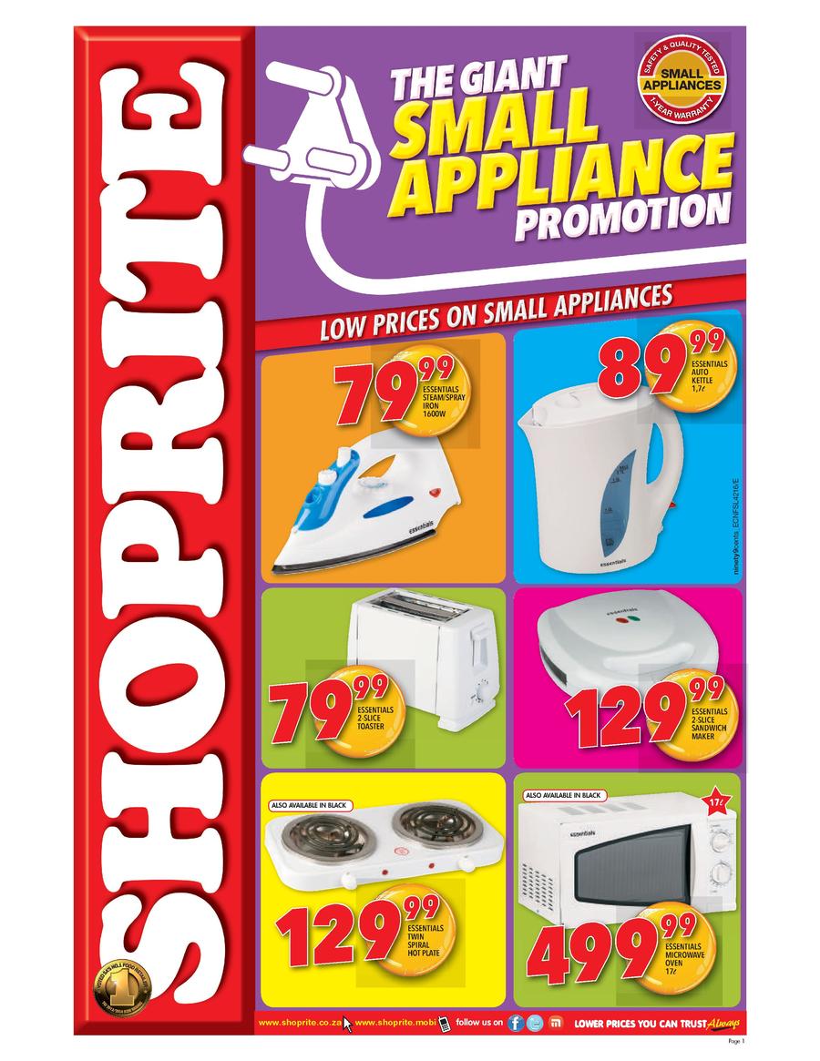 Shoprite Eastern Cape : Small Appliance (25 May - 07 Jun 2015) — m ...