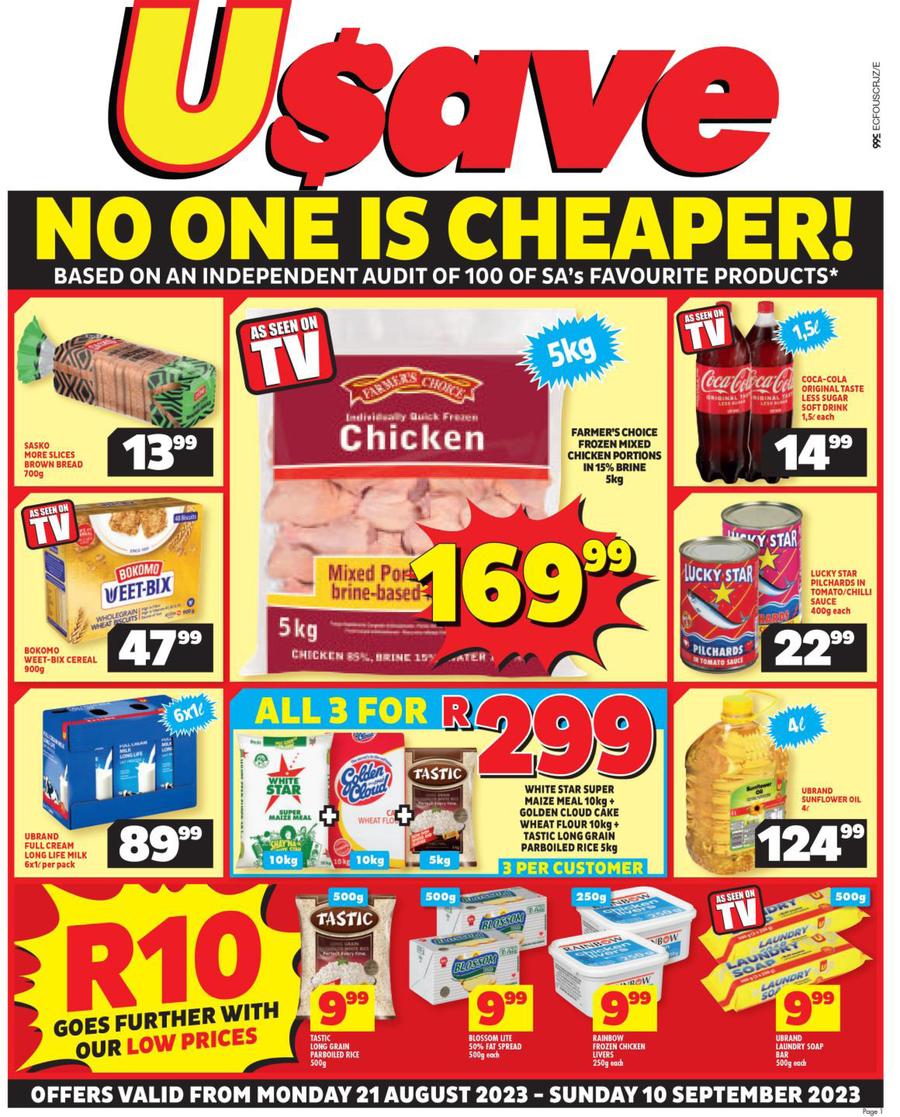 Usave Eastern Cape : No One Is Cheaper (21 August - 10 September 2023 ...