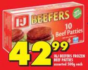 I&J Beefers Frozen Beef Patties Assorted-500g Each