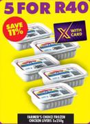 Farmer's Choice Frozen Chicken Livers-5 x 250g