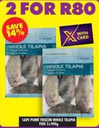 Cape Point Frozen Whole Tilapia Fish-2 x 900g