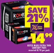 Kotex Maxi/Ultra Thin Sanitary Pads Assorted-8/10 Per Pack