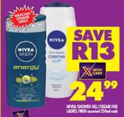 Nivea Shower Gel/Cream For Ladies/Men-250ml Each