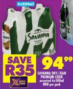 Savanna Dry/Jean Premium Cider Assorted-6 x 500ml NRB Per Pack