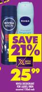 Nivea Deodorant For Ladies/Men Assorted-150ml Each