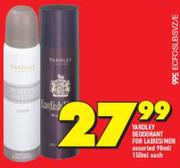 Yardley Deodorant For Ladies/Men Assorted-95ml/150ml Each