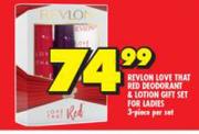 Revlon Love That Red Deodorant & Lotion Gift Set For Ladies (3 Piece)-Per Set