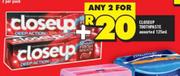 Closeup Toothpaste Assorted-2 x 125ml