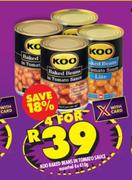 Koo Baked Beans In Tomato Sauce-4x410g
