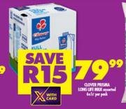 Clover Prisma Long Life Milk Assorted-6 x 1Ltr Per Pack