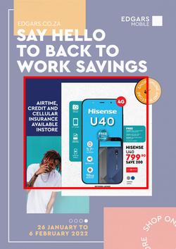 Edgars Cellular : Say Hello To Back To Work Savings (26 January - 6 February 2022), page 1