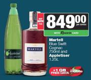 Martell Blue Swift Cognac 750ml & Appletiser 1.25L