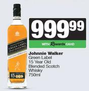 Johnnie Walker Green Label 15 Year Old Blended Scotch Whisky-750ml