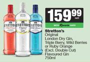 Stretton's Original London Dry Gin,Triple Berry,Wild Berries Or Ruby Orange Flavoured Gin-750ml