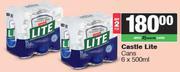 Castle Lite Cans-For 2 x 6 x 500ml
