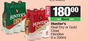 Hunter's Real Dry Or Gold Cider Handies-For 2 x 6 x 330ml