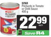 Spar Pilchards In Tomato Or Chilli Sauce-400g