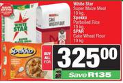 White Star Super Maize Meal 10Kg,Spekko Parboiled Rice 10Kg,Spar Cake Wheat Flour 10Kg-For All