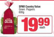 Spar Country Value Green Peppers-600g