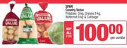 Spar Country Value Potatoes 3Kg, Onions 3Kg, Butternut 3Kg & Cabbage-For All