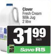 Clover Fresh Cream Milk Jug-2L